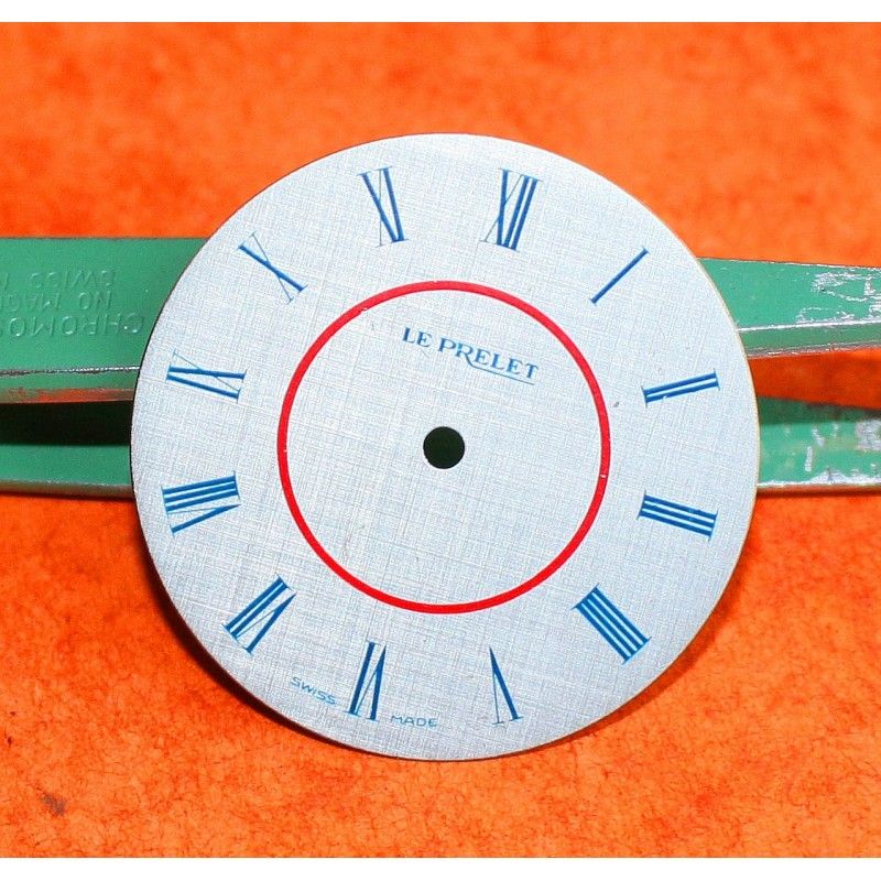 Rare Horology Vintage spare LE PRELET Green Metal & White Watch dial part for sale