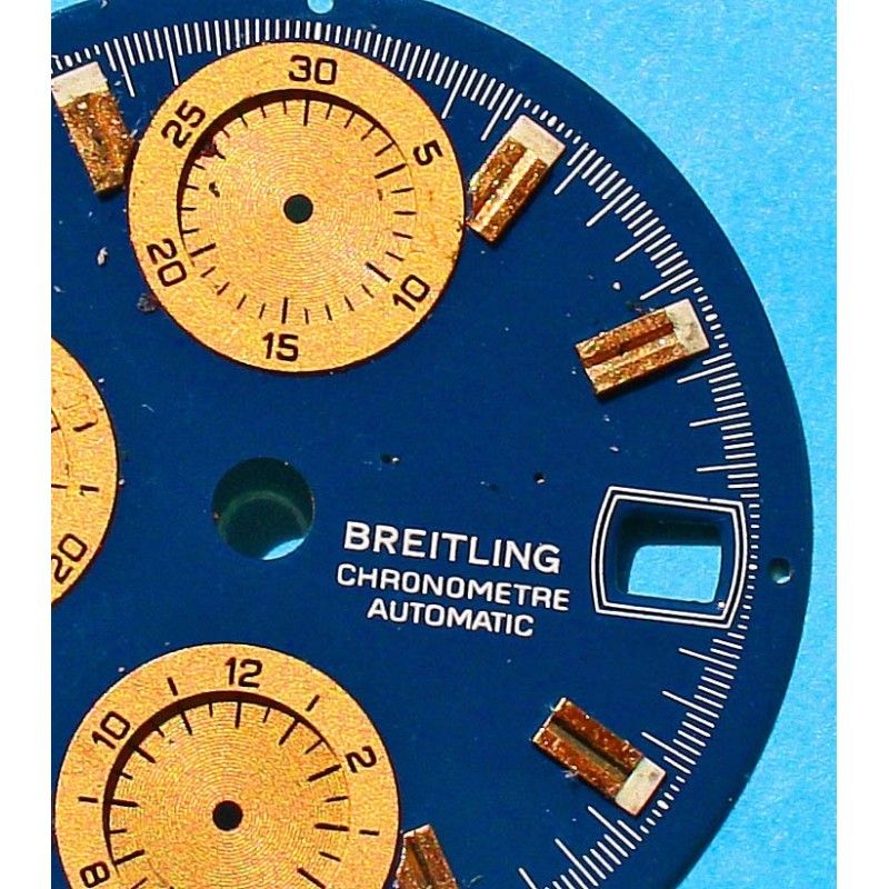 Breitling Original Cadran Bleu & or Montres Chronograph Chronomat Or jaune & Acier Ref D13352