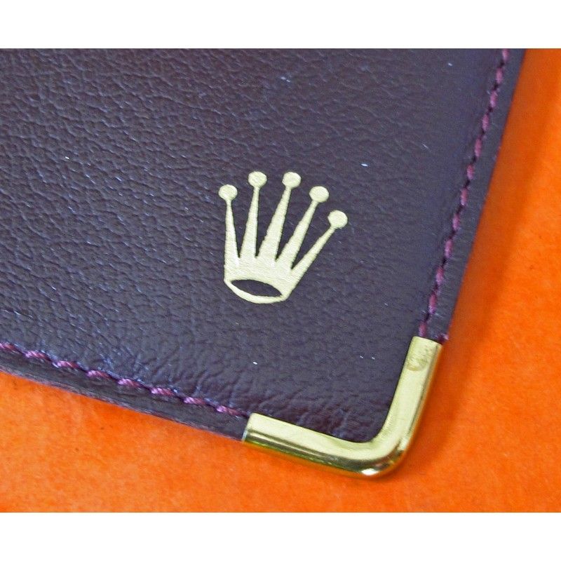 PURPLE ROLEX LEATHER WALLET STORAGE CARDS HOLDER