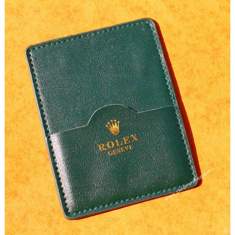 ROLEX Genuine Factory  Dark Green tons Leather Card Calendar Instruction Holder watch goodie