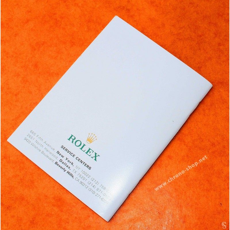 Original discontinued Rolex USA Factory Service Booklet Rolex
