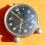 VINTAGE SWISS AMYRAL FAB LOOPING 4 JEWEL RED & CHROME ALARM CLOCK TABLE ART DECO