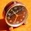 VINTAGE SWISS AMYRAL FAB LOOPING 4 JEWEL RED & CHROME ALARM CLOCK TABLE ART DECO
