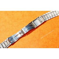 ATOMIC Swiss Made Rare 70's band Ssteel Watch Sport Bracelet Zenith, Longines, Heuer, 19mm ends