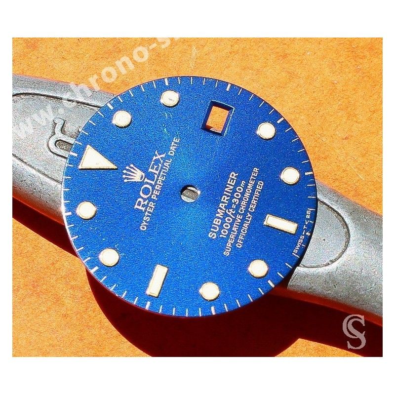 ROLEX RARE SINGER SUBMARINER DATE WATCH DIAL PART BLUE REFLECTS DIAL 16613, 16618, 16803, 16808 CAL.3035, 3135