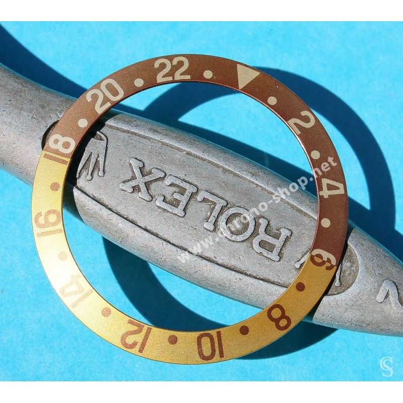 ROLEX VINTAGE FAT FONT FADED INSERT MONTRES ANCIENNES GMT MASTER 16753, 16758, 1675/3, 1675/8 Rootbeer