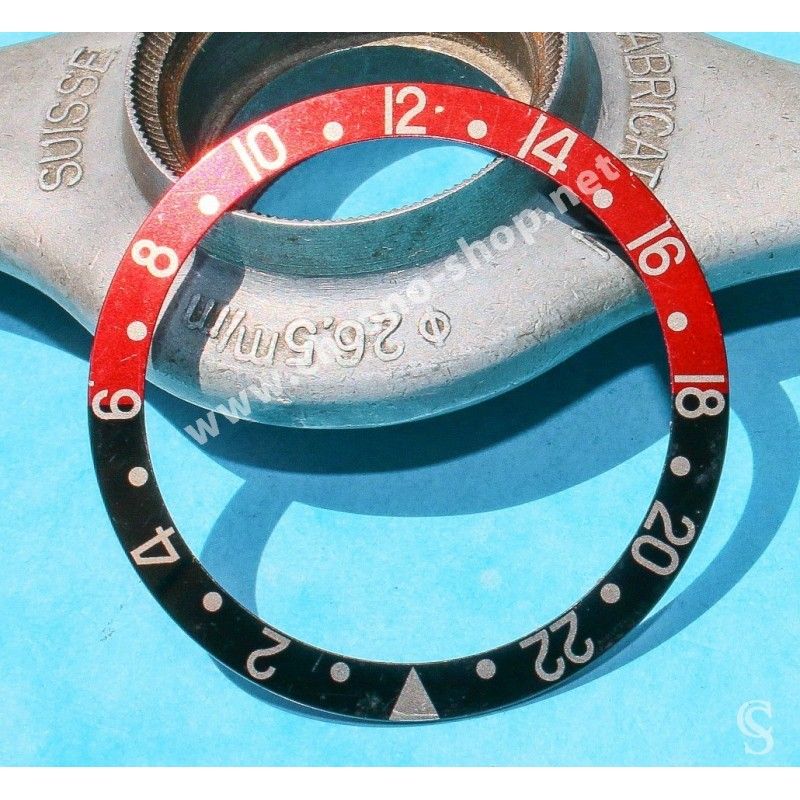 Rolex Graduated 24H bezel watch Insert Red & black GMT Master II 16710, 16700, 16760 Sofia Loren, Fat Lady OEM Original