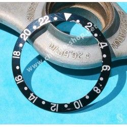 Rolex GMT Master All Black watch Black color S/S 16700, 16710, 16760 Bezel 24H Insert Part FAT FONT SERIFS