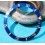ROLEX RARE INSERT GRADUE LUNETTE BLEU MONTRES SUBMARINER DATE 16613, 16618, 16803, 16808 PERLE LUMINOVA