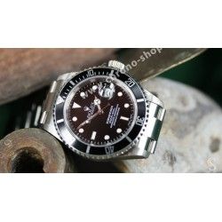 ROLEX RARE INSERT NOIR MONTRES 168000, 16800, 16610 SUBMARINER DATE PERLE LUMINOVA