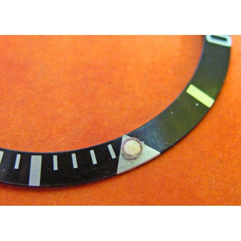 BLACK FAT FRONT ROLEX SUBMARINER BEZEL INSERT 5513 - 1680 - 5512 -1665 TRITIUM PEARL